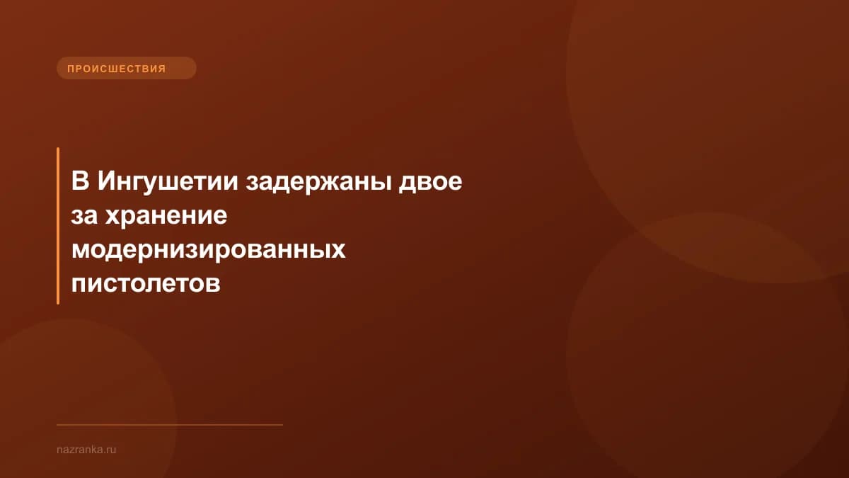 В Ингушетии задержаны двое за хранение модернизированных пистолетов