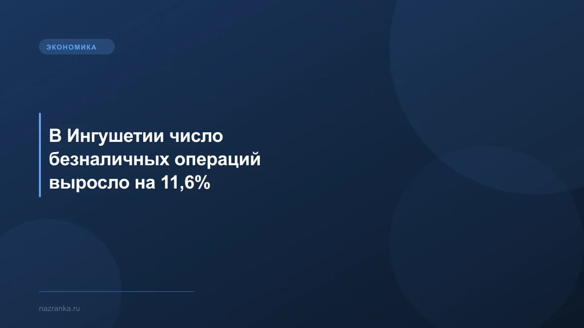 В Ингушетии число безналичных операций выросло на 11,6%