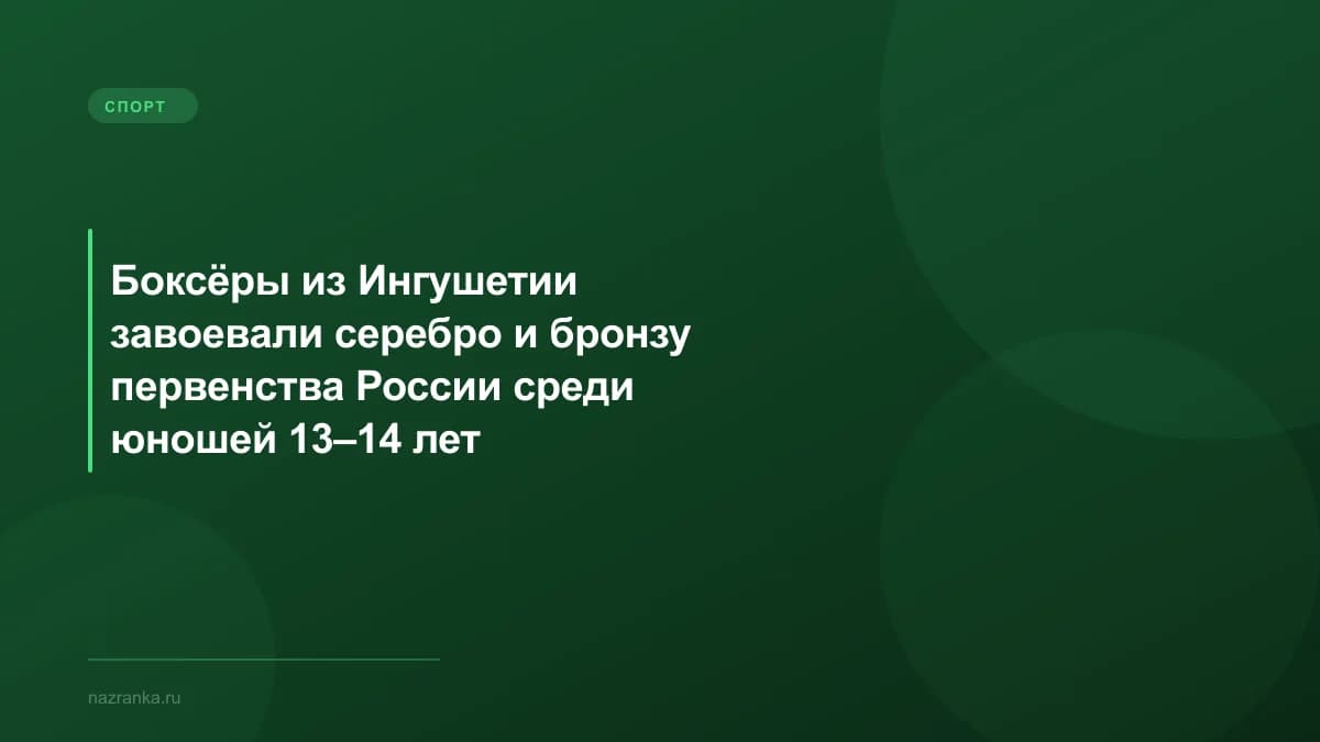 Боксёры из Ингушетии завоевали серебро и бронзу первенства России среди юношей 13–14 лет