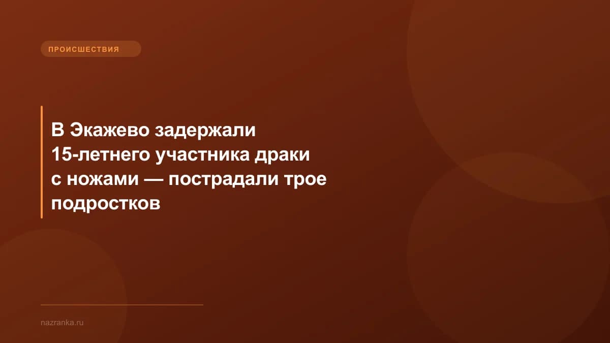В Экажево задержали 15-летнего участника драки с ножами — пострадали трое подростков