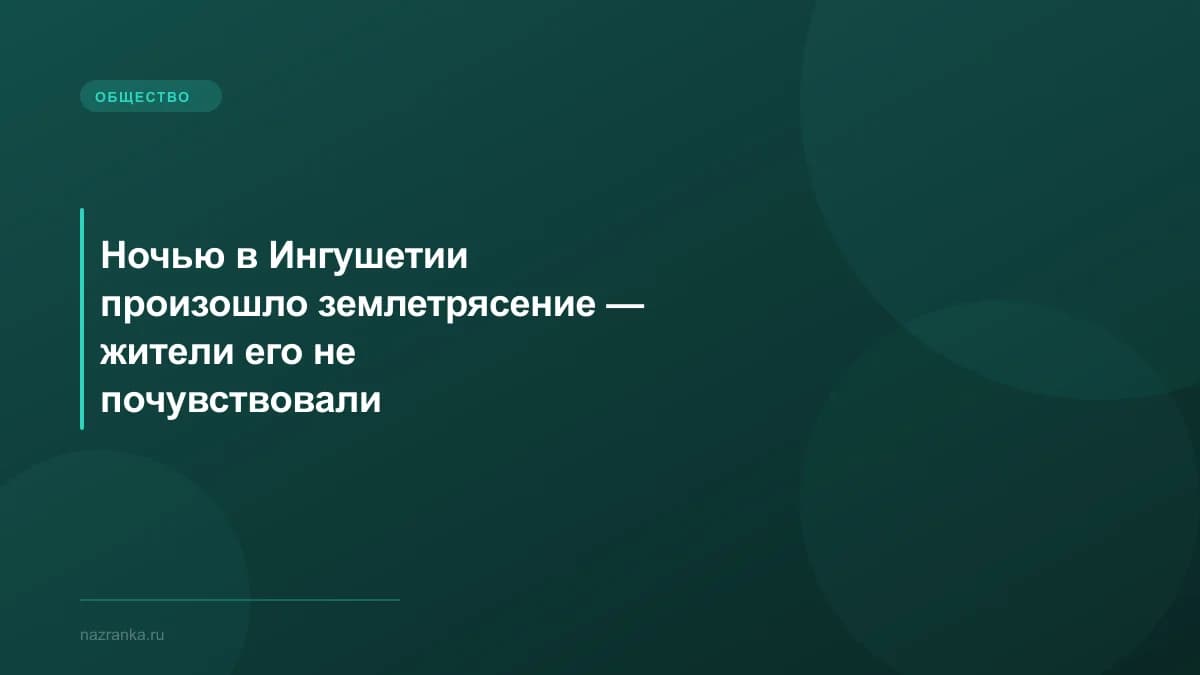 Ночью в Ингушетии произошло землетрясение — жители его не почувствовали