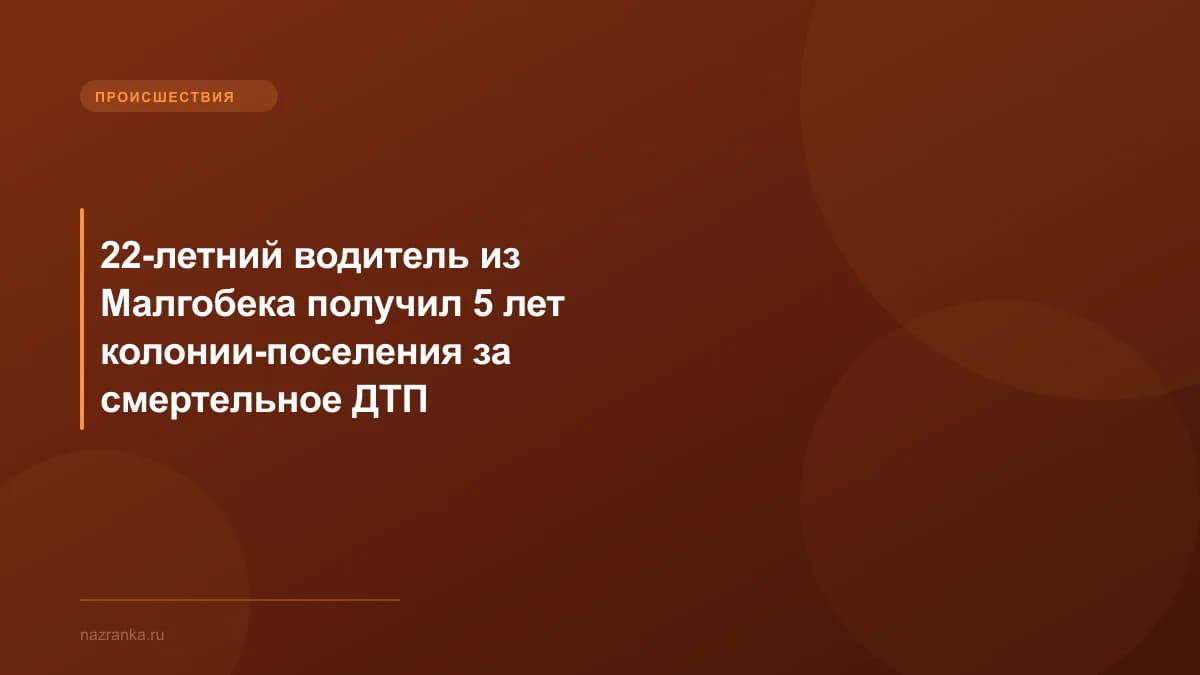 22-летний водитель из Малгобека получил 5 лет колонии-поселения за смертельное ДТП