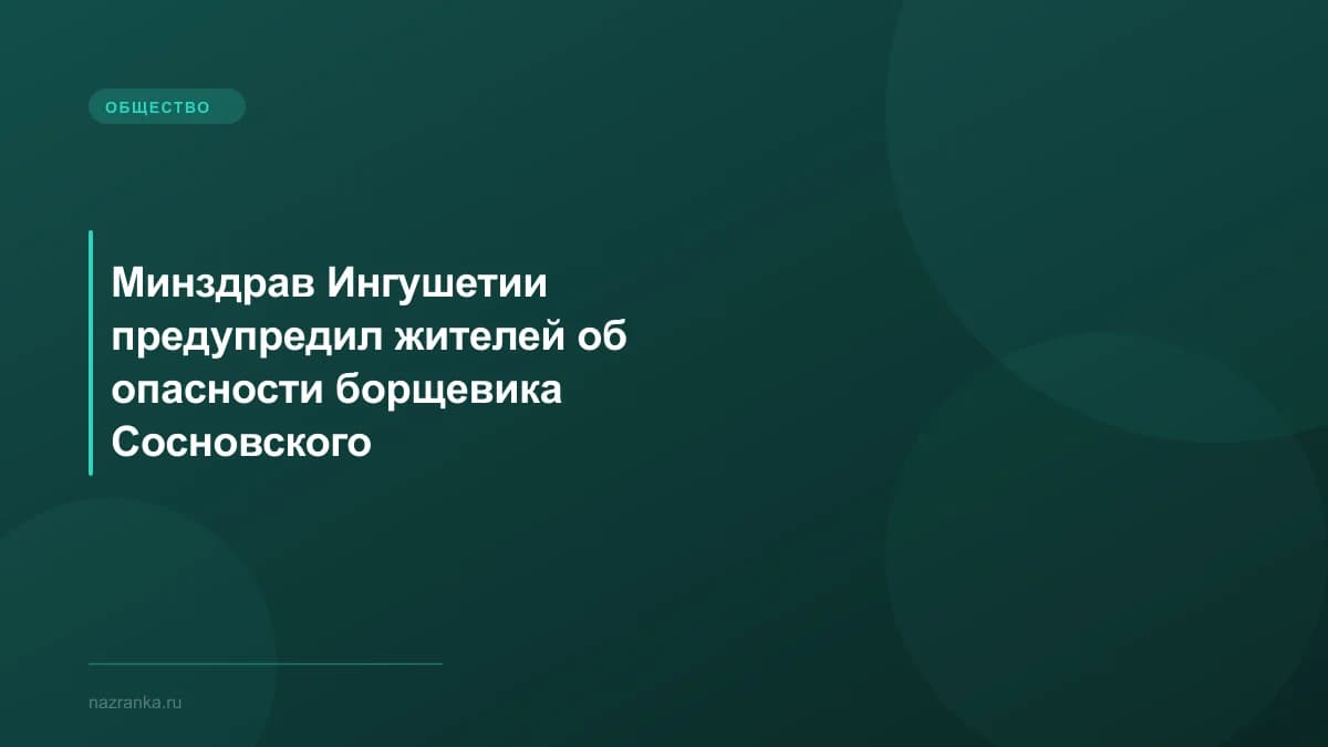 Минздрав Ингушетии предупредил жителей об опасности борщевика Сосновского