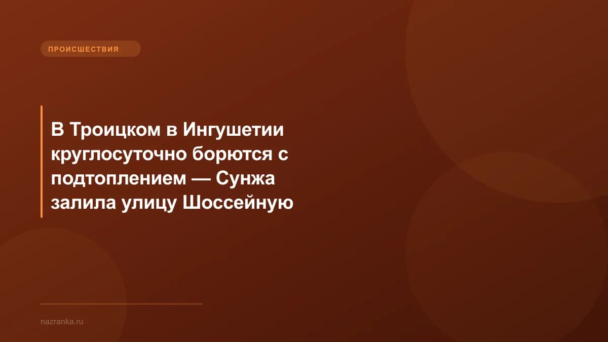 В Троицком в Ингушетии круглосуточно борются с подтоплением — Сунжа залила улицу Шоссейную